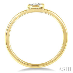 1/50 Ctw Round Cut Diamond Promise Ring in 10K Yellow Gold