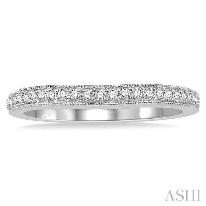 1/5 Ctw Round Cut Diamond Wedding Band in 14K White Gold