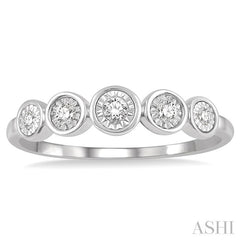 1/20 Ctw Penta Round Cut Diamond Promise Ring in 10K White Gold