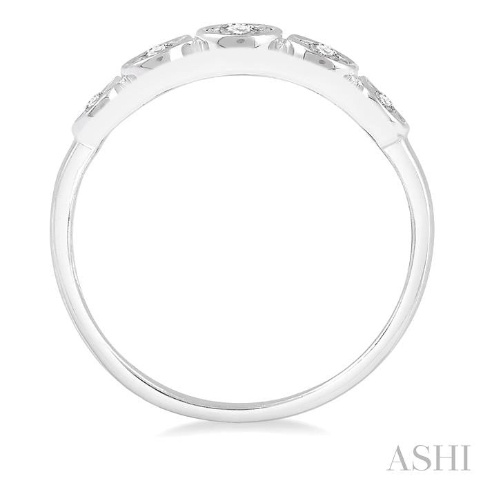1/20 Ctw Penta Round Cut Diamond Promise Ring in 10K White Gold