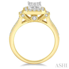 1 1/10 Ctw Diamond Lovebright Ring in 14K Yellow and White Gold