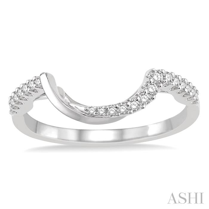 1/5 Ctw Round Cut Diamond Matching Wedding Band in 14K White Gold