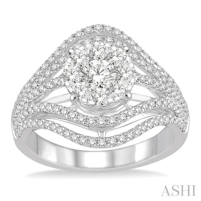 1 1/4 Ctw Diamond Lovebright Ring in 14K White Gold
