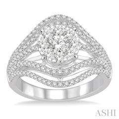 1 1/4 Ctw Diamond Lovebright Ring in 14K White Gold