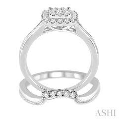 1/2 Ctw Diamond Lovebright Wedding Set with 1/2 Ctw Engagement Ring and 1/20 Ctw Wedding Band in 14K White Gold