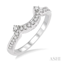 1/4 Ctw Round Cut Diamond Wedding Band in 14K White Gold