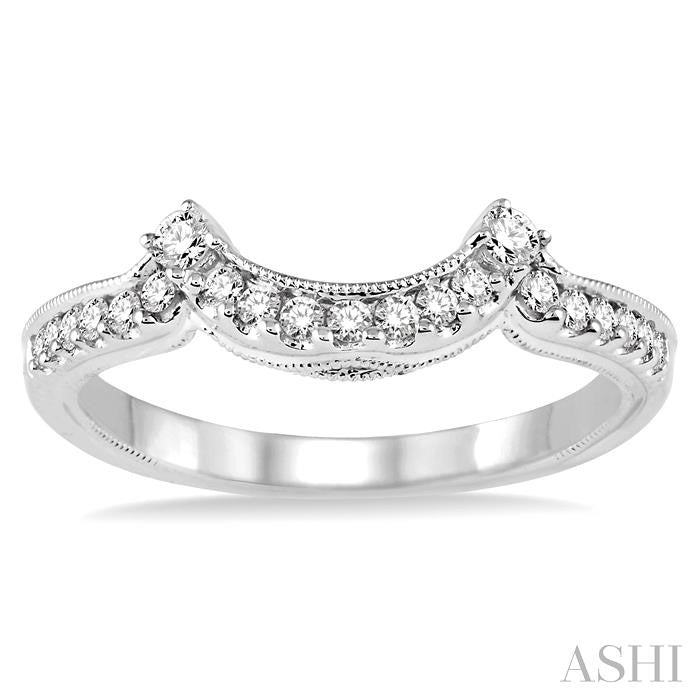 1/4 Ctw Round Cut Diamond Wedding Band in 14K White Gold
