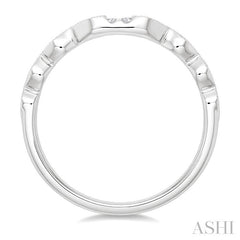 1/20 Ctw Curved Marquise Motif Round Cut Diamond Wedding Band in 14K White Gold