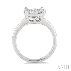 3/4 Ctw Lovebright Round Cut Diamond Bridal Ring in 14K White Gold