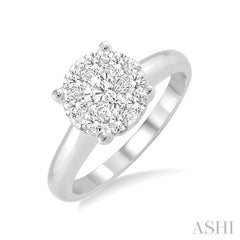 1/3 Ctw Lovebright Round Cut Diamond Bridal Ring in 14K White Gold