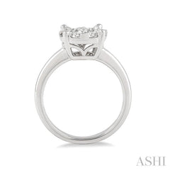 1/4 Ctw Lovebright Round Cut Diamond Bridal Ring in 14K White Gold