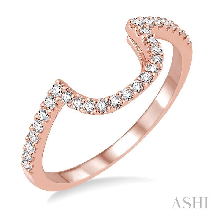 1/4 Ctw Round Cut Diamond Wedding Band in 14K Rose Gold