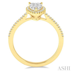 1/3 Ctw Pear Shape Diamond Lovebright Ring in 14K Yellow and White Gold