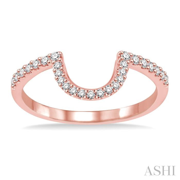 1/4 Ctw Round Cut Diamond Wedding Band in 14K Rose Gold
