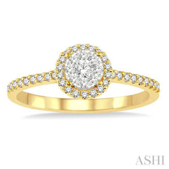1/3 Ctw Round Shape Diamond Lovebright Ring in 14K Yellow and White Gold