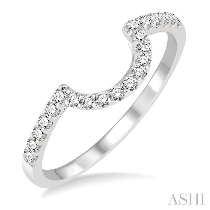 1/4 Ctw Round Cut Diamond Wedding Band in 14K White Gold