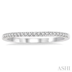 1/10 Ctw Round Cut Diamond Wedding Band in 14K White Gold