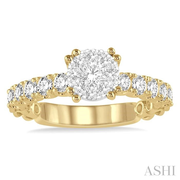 1 Ctw Diamond Lovebright Ring in 14K Yellow and White Gold