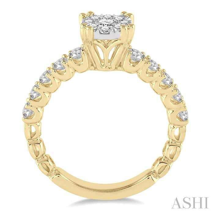 1 Ctw Diamond Lovebright Ring in 14K Yellow and White Gold