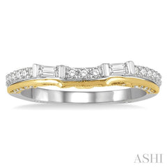 1/3 Ctw Diamond Wedding Band in 14K White and Yellow Gold
