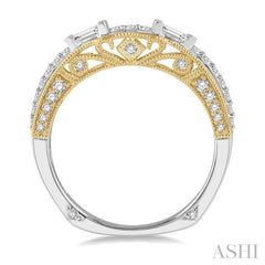 1/3 Ctw Diamond Wedding Band in 14K White and Yellow Gold