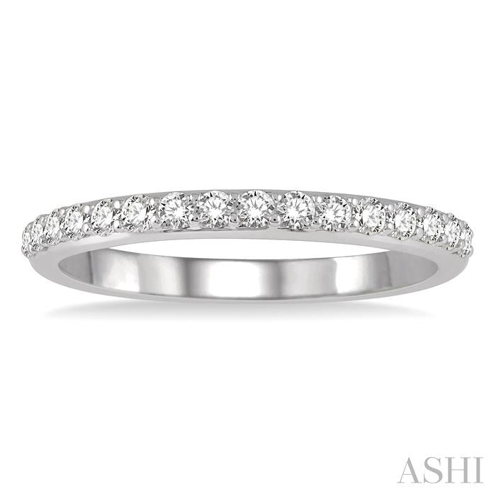 1/3 Ctw Round Cut Diamond Wedding Band in 14K White Gold