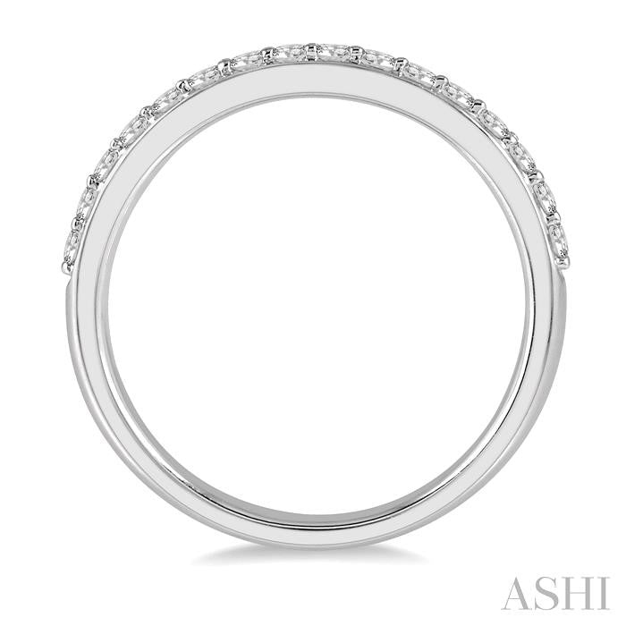 1/3 Ctw Round Cut Diamond Wedding Band in 14K White Gold
