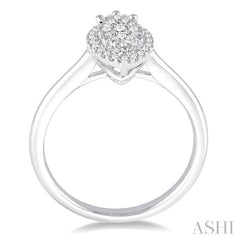 1/2 Ctw Marquise Shape Diamond Lovebright Ring in 14K White Gold