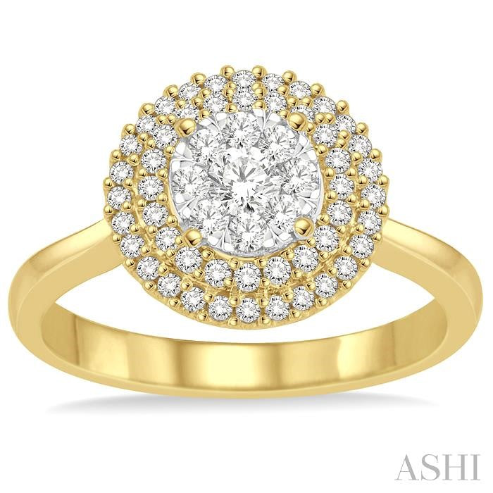 1 Ctw Diamond Lovebright Ring in 14K Yellow and White Gold