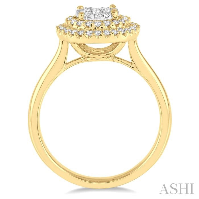 1 Ctw Diamond Lovebright Ring in 14K Yellow and White Gold