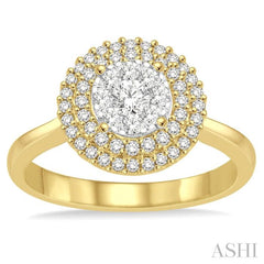 3/4 Ctw Diamond Lovebright Ring in 14K Yellow and White Gold