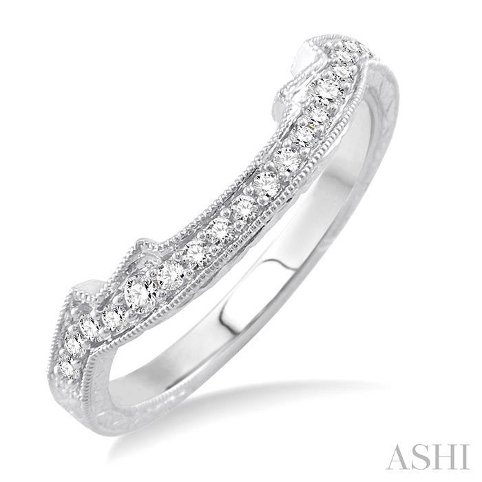 1/5 Ctw Round Cut Diamond Wedding Band in 14K White Gold
