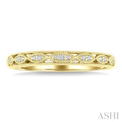 1/20 Ctw Marquise Shape Round Cut Diamond Wedding Band in 14K Yellow Gold