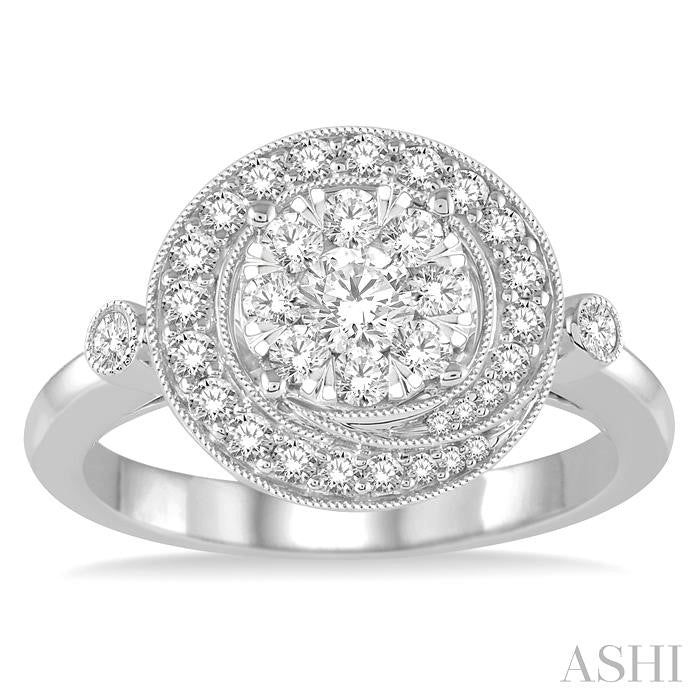 3/4 Ctw Diamond Lovebright Ring in 14K White Gold