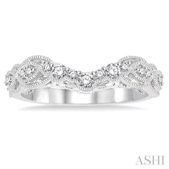 1/4 Ctw Round Cut Diamond Wedding Band in 14K White Gold