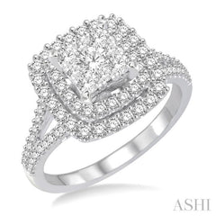 1 1/6 Ctw Diamond Lovebright Ring in 14K White Gold