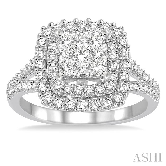 1 1/6 Ctw Diamond Lovebright Ring in 14K White Gold