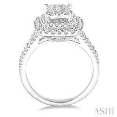 1 1/6 Ctw Diamond Lovebright Ring in 14K White Gold