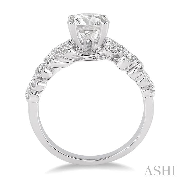 1/6 Ctw Diamond Semi-Mount Engagement Ring in Platinum