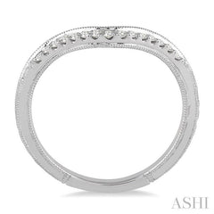 1/10 Ctw Round Cut Diamond Wedding Band in 14K White Gold