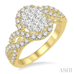 1 Ctw Diamond Lovebright Ring in 14K Yellow and White Gold