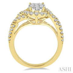 1 Ctw Diamond Lovebright Ring in 14K Yellow and White Gold