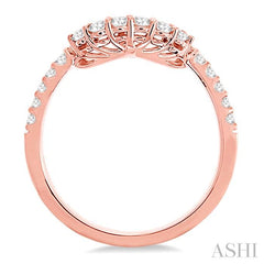 3/8 Ctw Round Cut Diamond Wedding Band in 14K Rose Gold