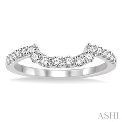 3/8 Ctw Round Cut Diamond Wedding Band in 14K White Gold