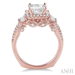 3/4 Ctw Diamond Semi-Mount Engagement Ring in 14K Rose Gold