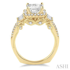 3/4 Ctw Diamond Semi-Mount Engagement Ring in 14K Yellow Gold