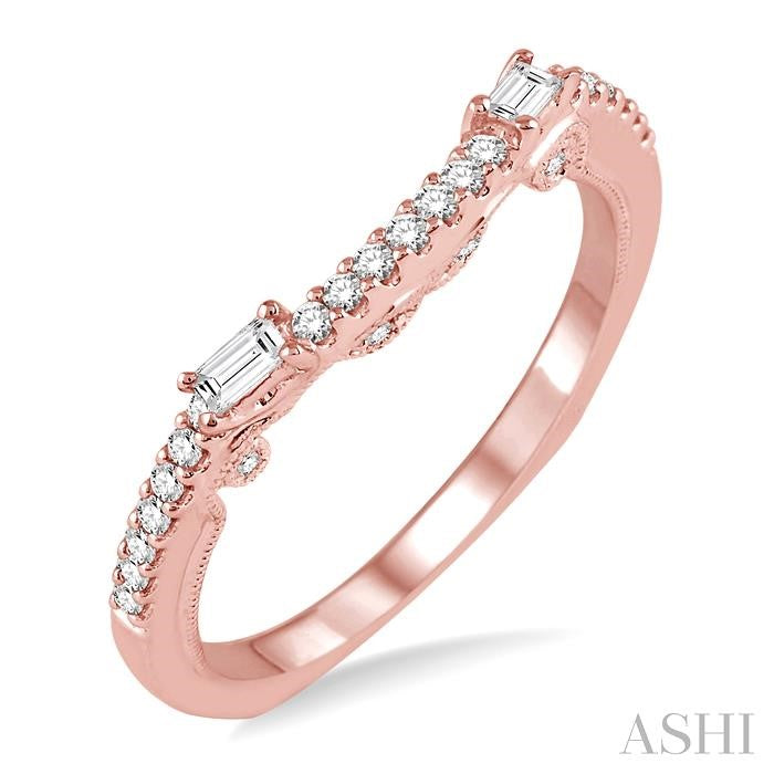 1/4 Ctw Round Cut Diamond Wedding Band in 14K Rose Gold