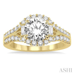 1/2 Ctw Diamond Semi-Mount Engagement Ring in 14K Yellow Gold