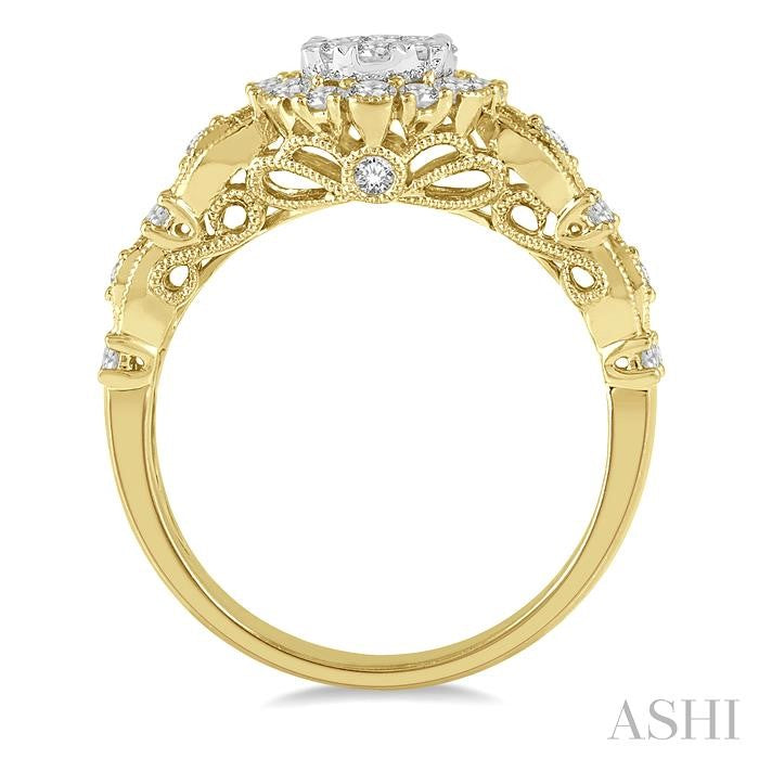 3/4 Ctw Diamond Lovebright Ring in 14K Yellow and White Gold
