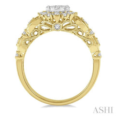3/4 Ctw Diamond Lovebright Ring in 14K Yellow and White Gold